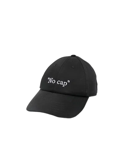 Off-white No Cap Embroidered Baseball Hat In Black