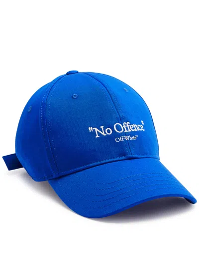 Off-white No Offence Embroidered Cotton Cap In Blue And White