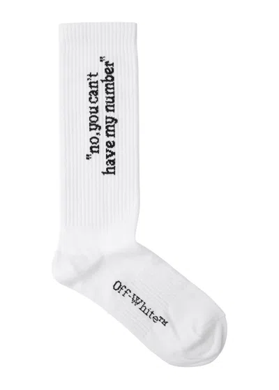 Off-white No You Can't Cotton-blend Socks In White