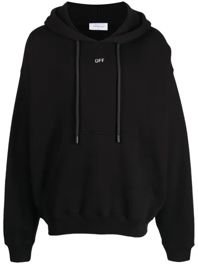 Off-white Noise Arrow Drawstring Hoodie In Black