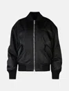 Off-white 'ny' Black Polyamide Bomber Jacket In Black