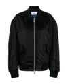 Off-white Off White Oversized Nylon Bomber Jacket In Black
