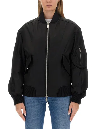 Off-white Nylon Bomber Jacket In Black