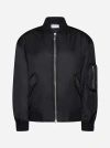 Off-white Off White Oversized Nylon Bomber Jacket In Black