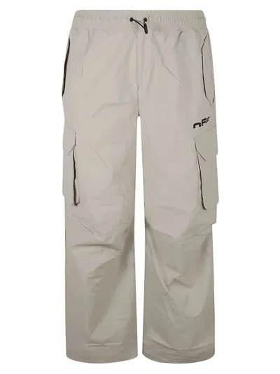 Off-white Nylon Track Trousers In Light Grey