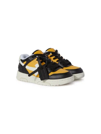 OFF-WHITE OUT OF OFFICE SNEAKER BY OFF WHITE KIDS,OBIA011S25LEA001 1610 OCHER YELLOW BLACK