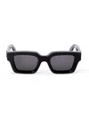 Off-white Oeri008 Virgil Sunglasses L Eyewear In 1307 Black Logo Black Dar