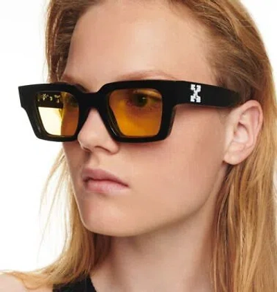 Pre-owned Off-white Oeri008c99-pla0021018-50 Virgil Black Sunglasses In Yellow