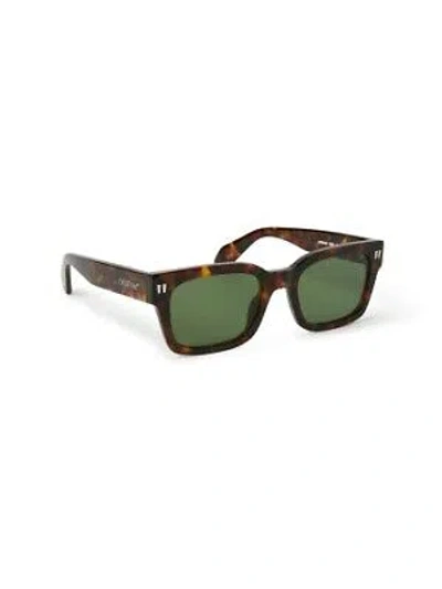 Pre-owned Off-white Oeri108s24pla0016055 Midland Havana Sunglasses In Green