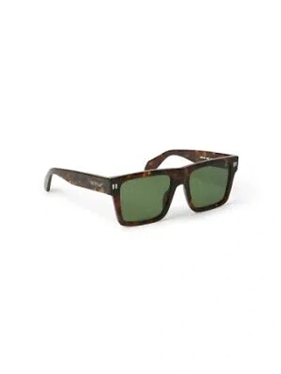 Pre-owned Off-white Oeri109s24pla0016055 Lawton Havana Sunglasses In Green
