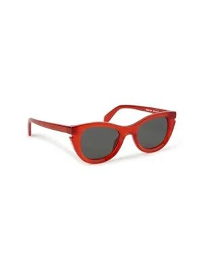 Pre-owned Off-white Oeri112s24pla0012507 Boulder Red Sunglasses In Gray