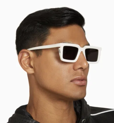 Pre-owned Off-white Oeri113s24pla0010107 Tucson White Sunglasses In Gray