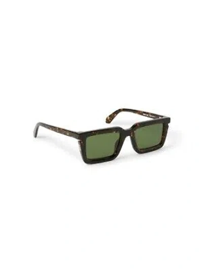 Pre-owned Off-white Oeri113s24pla0016055 Tucson Havana Sunglasses In Green