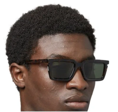 Pre-owned Off-white Oeri113s24pla0016055 Tucson Havana Sunglasses In Green