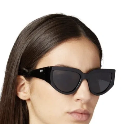 Pre-owned Off-white Oeri116s24pla0011007 Seward Black Dark Grey Sunglasses In Gray