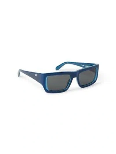 Pre-owned Off-white Oeri117s24pla0014507 Prescott Blue Dark Grey Sunglasses In Gray