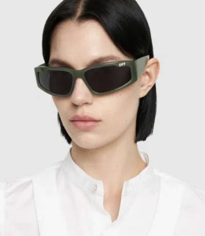 Pre-owned Off-white Oeri118s24pla0015707 Kimball Olive Green Dark Grey Sunglasses In Kimball Olive Green  Dark Grey