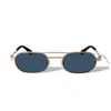 Off-white Gold Dark Grey Metal Sunglasses In Gold