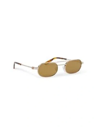 Pre-owned Off-white Oeri123s24met0017676 Vaiden Sunglasses In Gold Mirror