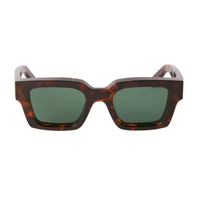 Off-white Tortoiseshell Midland Sunglasses In Havana Green