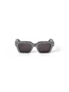 Off-white Virgil Embellished Square Acetate Sunglasses In Silver Dark Grey