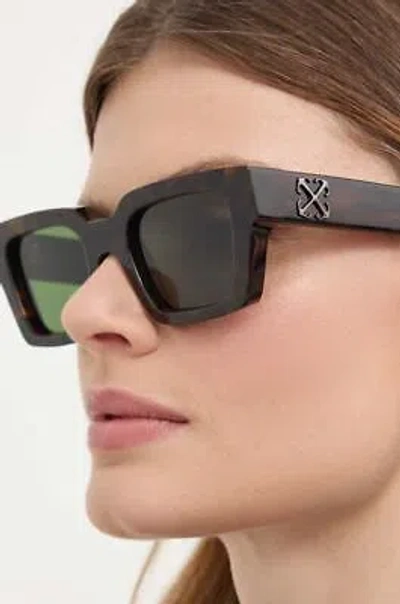 Pre-owned Off-white Oeri126s24pla0016055-l Virgil Havana Green L Sunglasses