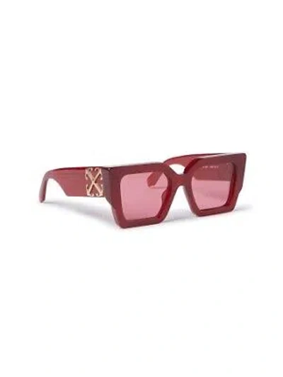 Pre-owned Off-white Oeri128s24pla0012828 Catalina Sunglasses In Red