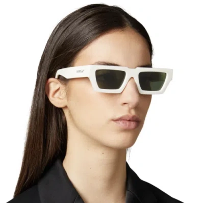 Pre-owned Off-white Oeri129s24pla0010155 Manchester White Green Sunglasses