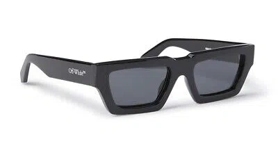 Pre-owned Off-white Oeri129s24pla0011007 Manchester Black Dark Grey Sunglasses