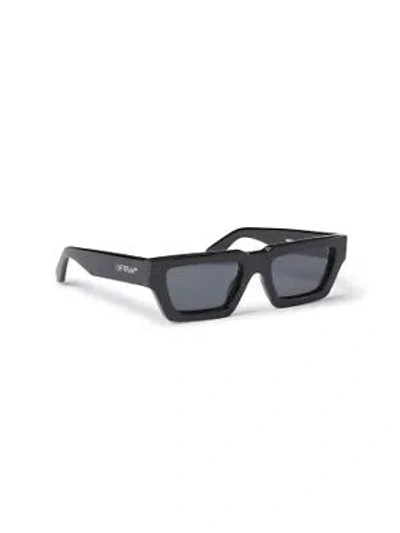 Pre-owned Off-white Oeri129s24pla0011007 Manchester Black Dark Grey Sunglasses In Gray