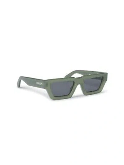 Pre-owned Off-white Oeri129s24pla0015707 Manchester Olive Green Dark Grey Sunglasses In Gray