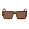Off-white Off White Oeri149 Chester 5664 Military Green Brown Sunglasses In Gold