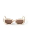 Off-white Oeri14e Palmer Sunglasses Eyewear In Beige Brown