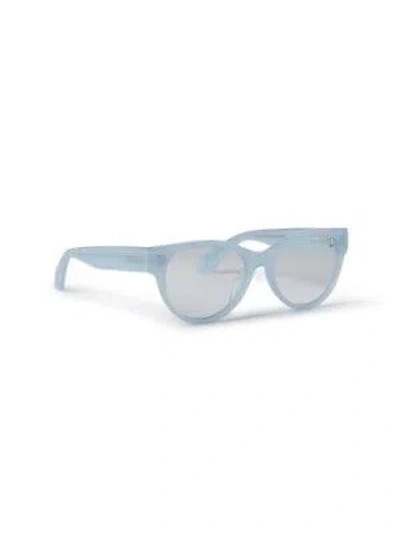 Pre-owned Off-white Oerj057s24pla0014000 Style 57 Light Blue Eyeglasses In Clear Lens