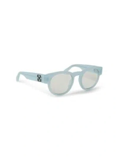 Pre-owned Off-white Oerj058s24pla0014000 Style 58 Light Blue Eyeglasses In Clear Lens