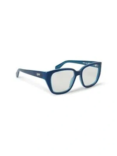 Pre-owned Off-white Oerj063s24pla0014500 Style 63 Blue Eyeglasses In Clear Lens