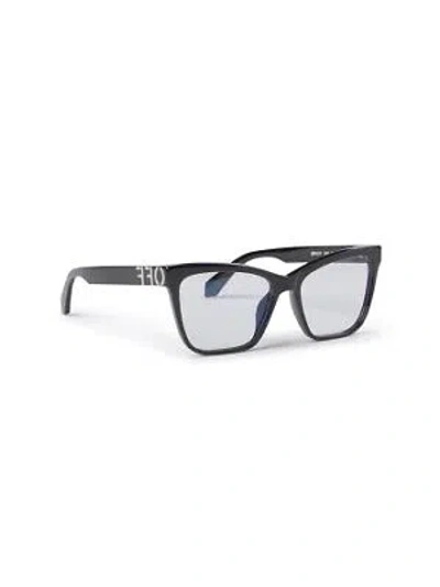 Pre-owned Off-white Oerj067s24pla0011000 Style 67 Black Eyeglasses In Clear Lens