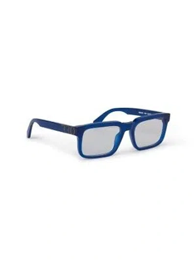 Pre-owned Off-white Oerj070s24pla0014500 Style 70 Blue Eyeglasses In Clear Lens