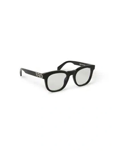 Pre-owned Off-white Oerj071s24pla0011000 Style 71 Black Eyeglasses In Clear Lens