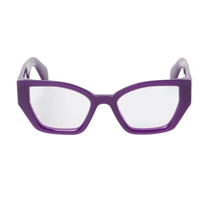 Off-white Oerj07q Style 7q Squared Geometric Sunglasses In Glossy Purple Acetate