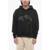 Off-white Brushed Cotton Skate-fit Bacchus Printed Hoodie In Black