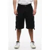 Off-white Cotton Cargo Shorts With Eyelets And Buckles In Black