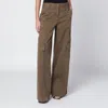 Off-white Brown Cotton Cargo Trousers In Brown