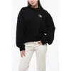 Off-white Cotton Crew-neck Sweatshirt With Contrast Embroidery