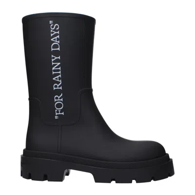 Off-white Off- Cotton Men's Ankle In Black