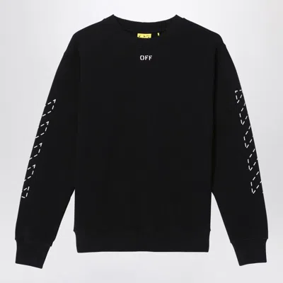 Off-white Off- Cotton Sweatshirt With Logo In Black