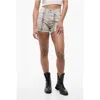 Off-white Denims Cargo Shorts With Acid-wash Effect
