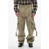 Off-white High Waisted Cargo Pants With Zipped Pockets