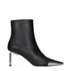 Off-white Black Leather Ankle Boots In Black
