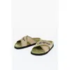 Off-white Leather Criss Cross Cloud Logoed Slides